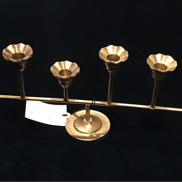 Antiqued Metal Taper Ruffled Candelabra Brass Finish - Hearth & Hand - Picture 11 of 11